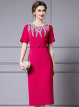 Burgundy Beading Mother Of The Bride Dress