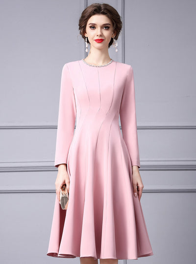Pink Long Sleeve Mother Of The Bride Dress