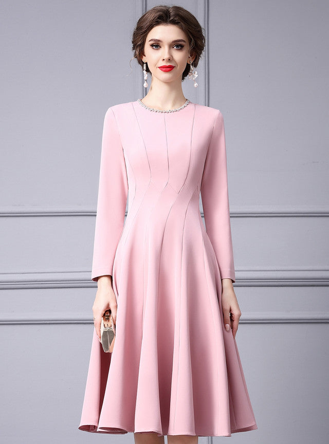 Pink Long Sleeve Mother Of The Bride Dress