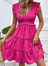 Casual Sleeveless Slim Drape Solid Color Dress