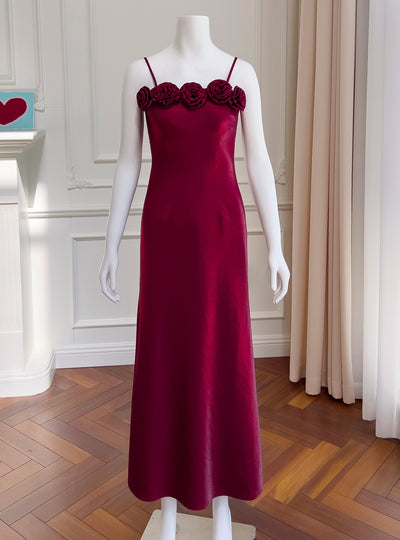 Strap Tube Top Three-dimensional Flower Sleeveless Dress