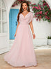 Women V-neck Chiffon Prom Dress