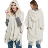 Autumn and Winter Button Hooded Cloak Shawl