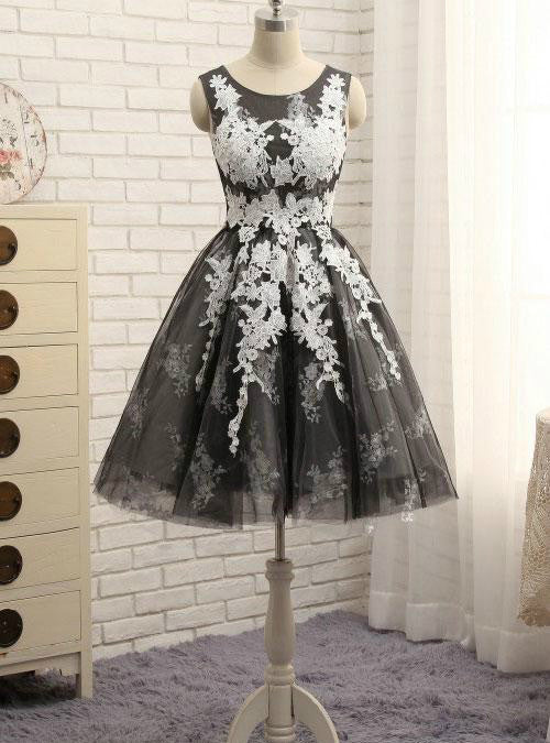 Tulle Lace Appliques Homecoming Dress