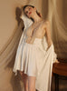 Satin Lace Suspender Nightgown Suit
