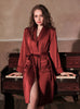 Silk-like Long Sleeve Robe Bathrobe