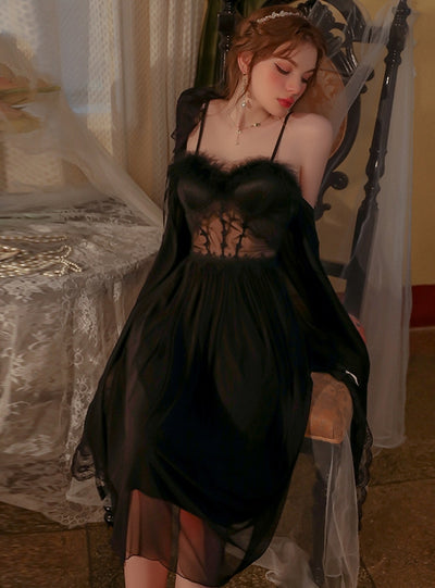Sexy Suspender Nightdress Suit