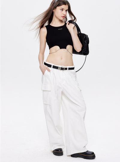 Chain-decorated Slim Vest T-shirt