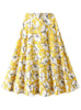 Large White Flower Printed Skirt