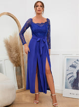 Sexy Lace Long Sleeve Belt Jumpsuit