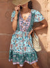 V-neck Print Bohemian Dress