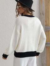 Knitwear Women's Spliced Pullover Loose Sweater