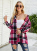 Long Sleeve Plaid Shirt Woolen Coat