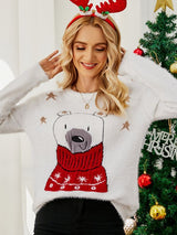 Christmas Jacquard Knitwear Embroidered Sweater