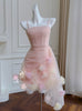 Pink Tulle Spaghetti Straps Pleats Prom Dress