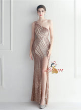 Mermaid Sequins Split Prom Dress