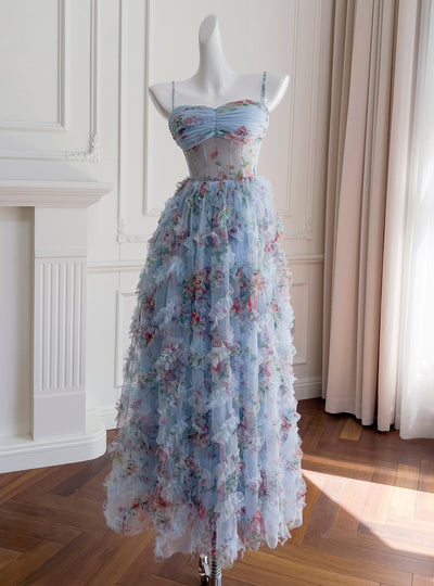 Sexy Tube Top Printed Gauze Sling Dress