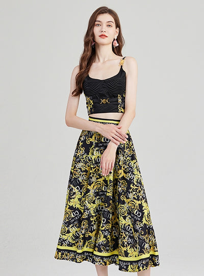 Sexy Suspender Top+Skirt Two-piece Suit