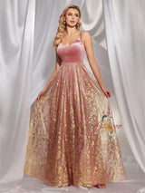 Sexy Pink Sling Long Prom Dress