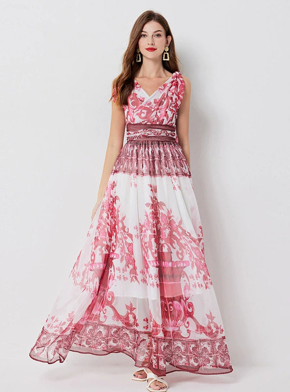 Sexy V-neck Bow Slim Waist Dress