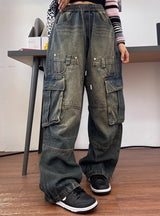 Loose Pocket Jeans Pant