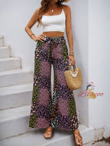 Lace Casual Elastic Perspective Wide-leg Pants