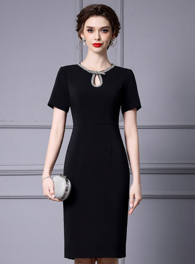Red Short Sleeve Beading Mother Of The Bride Dress