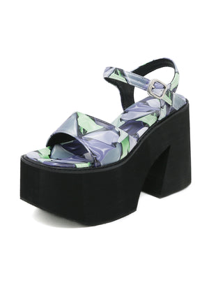 Bright Foam Bottom Thick-soled Thick-heeled Sandals