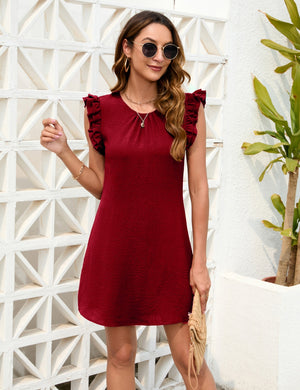 Holiday Sleeveless Loose Round Neck Dress