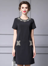 Red Short Sleeve Mother of the Bride Dress