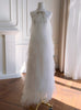White Tulle Halter Backless Beading Prom Dress
