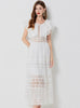 White Openwork Lace Seaside Holiday Dress