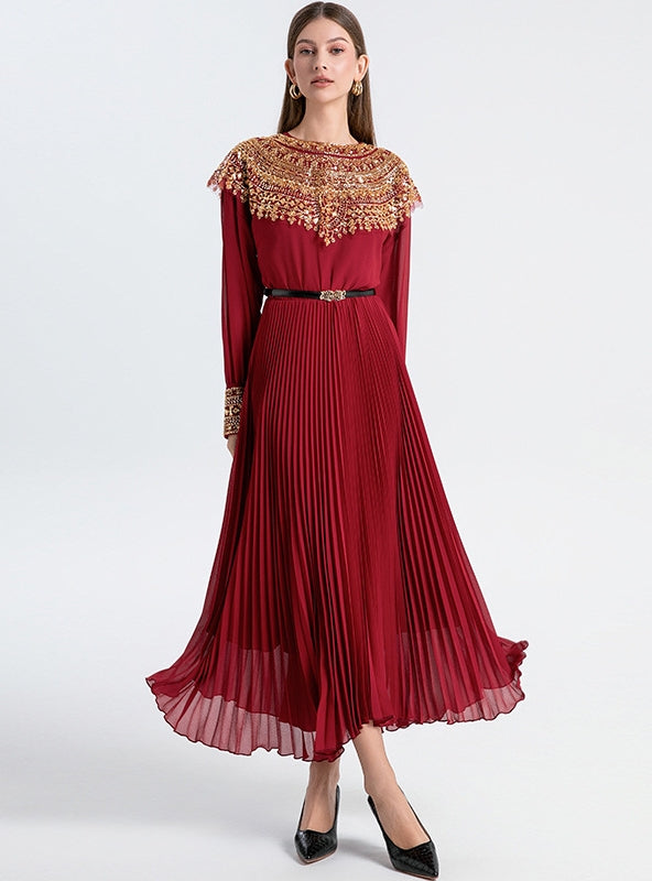 Heavy Industry Shawl Long-sleeved Slim Dress