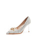 Metal Head Sequins Rhinestone High Heels Wedding Shoes