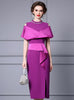 Purple Beading Split Mother Of The Bride Dress