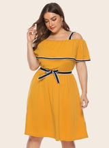 Off the Shoulder Short Sleeve Sling Dress