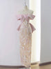Pink Sequins Off the Shoulder Bow Prom Dress