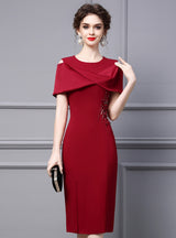 Burgundy Beading Mother Of The Bride Dress