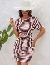 Irregular Hollow Round Neck Dress