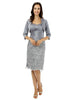 Silver Gray Satin Lace Mother Of The Bride Dress