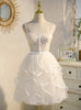 Tulle Spaghetti Straps Pearls Homecoming Dress