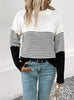 Long Sleeve Striped Contrast Sweater