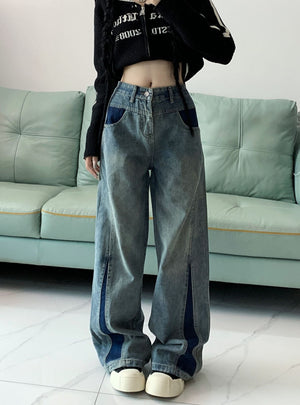 Straight High Waist Loose Wide Leg Jeans
