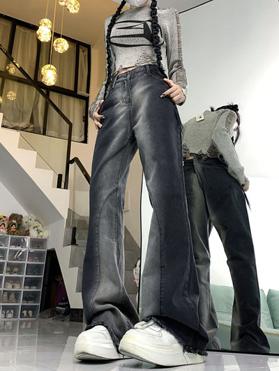 Micro-trumpet Retro Raw Edge Slim Jeans