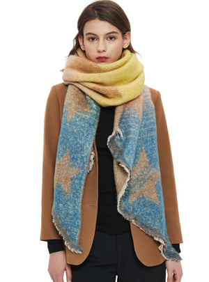 Jacquard Color Matching Star Bevel Scarf