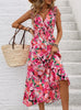 Sleeveless V-neck Printed Dress