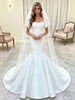 White Mermaid Puff Sleeve Wedding Dress