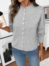 Casual Breasted Round Neck Sweater Coat