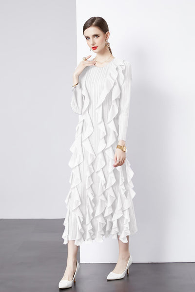 Pleated Ruffled Three-dimensional Loose Dress