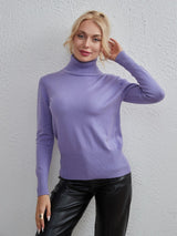Fashion Solid Color Turtle Neck Sweater